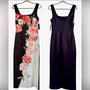 ALEXA B Floral Sheath Dress Sz 8 Pink Rose Color Block Bridal Shower Spring NWT